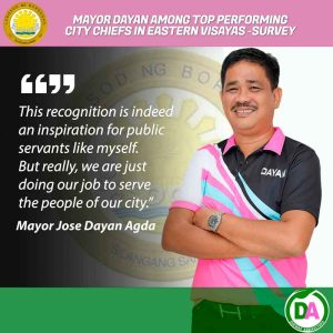 Read more about the article SURVEY: MAYOR AGDA AMONG TOP PERFORMING CITY CHIEF IN EASTERN VISAYAS